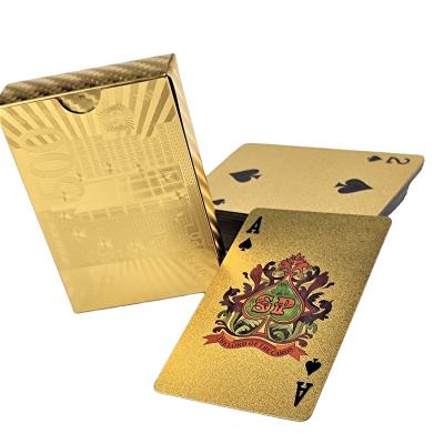 China Entertainment Poker PVC Card Games High Quality Gold Plastic Waterproof Card Packs for sale