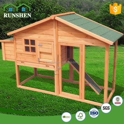 China Farmhouse Popularity Sustainable House Design Wooden Chicken Cage For Sale Open Stairs Garden Double Decker Top for sale