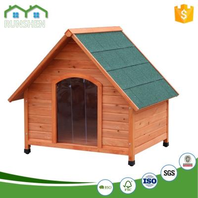 China Viable Classic Wooden Kennel Dog Kennel Roof Frame Dog Kennel for sale