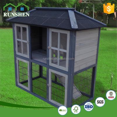 China Sustainable Commercial Outdoor Rabbit Pet House Wooden Hutch Guinea Pig House For Sale for sale