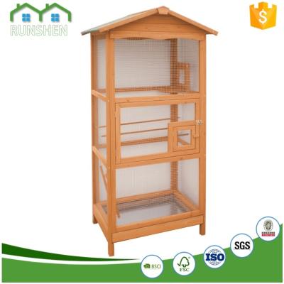 China Sustainable Wooden Bird Cage Bird House With Large Run Bird Cage Wire Mesh for sale