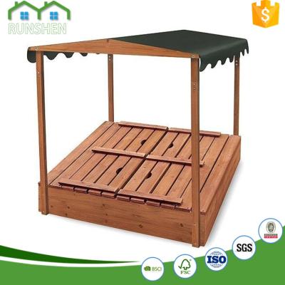 China Asphalt Roof Pit Covered Sandpit Children's Wooden Sand Pits With Lids for sale