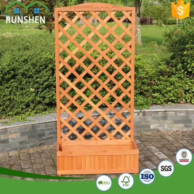 China 2017 Plant Flower Or Vegetable Outdoor Cheap Trellis Wooden Garden Pot With Trellis for sale