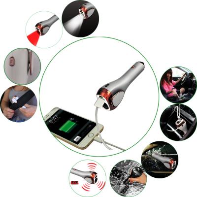 China ABS Logo Printed Mini Emergency Tools 6 in 1 Car Safety Hammer with Power Banks for sale