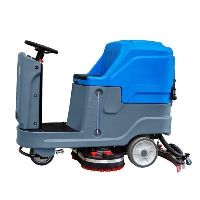 China Low Noise Hotels Double Brush Tower On The Floor Scrubber Dryer Floor Cleaning Machine For Airport for sale