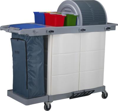 China PP Plastic Plastic PP Room Keeping Trolley Service Multifunctional Hotel Cleaning Trolley For Hotel for sale