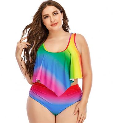 China Wholesale new arrival romantic beach wear rainbow swimsuit QUICK DRY plus size swimwear 2021 for sale