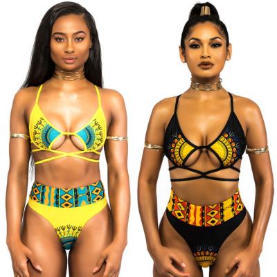 China Breathable Wholesale High Stretch Printed African Swimwear Polyester Swimwear for sale