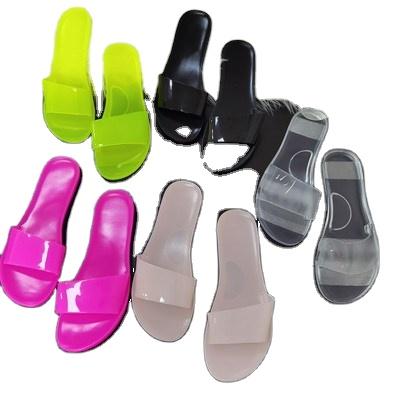 China 2021 Durable Hot Sale Ladies Slips Jelly Sandals And Slippers Summer Women PVC Soft Plastic Sandals for sale