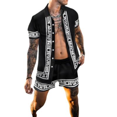 China Wholesale Breathable S To 3XL Summer Beach Wear Black Men Two Piece Short Set for sale