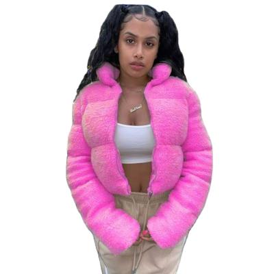 China Anti-Wrinkle New Arrivals S-XL Fashion Woman Down Jacket Cotton Fleece Stripper Bubble Coats For Winter for sale