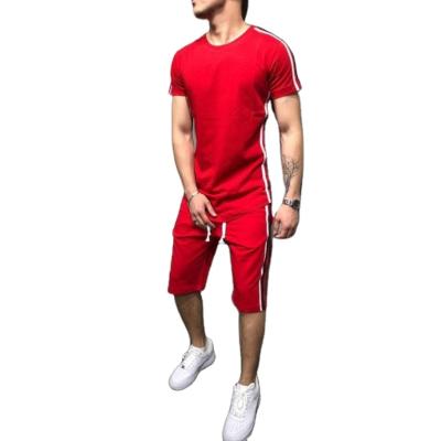 China Breathable TDT-39 Amazon 2021 shape men's T-shirt set new two-piece shorts set men's hip hop T-shirts for sale