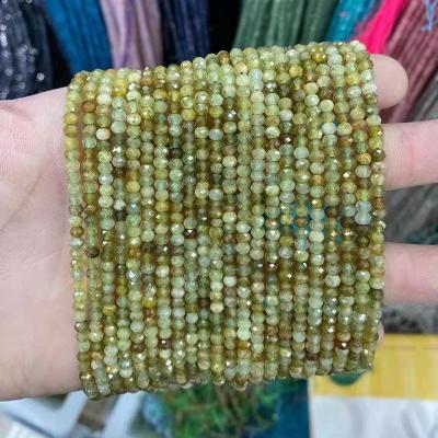 China Polished Beads Strand 4*3mm Garnet Natural Single Stone Beads Green Bracelet Hand Beaded Material Diy Jewelry Accessories Wholesale for sale