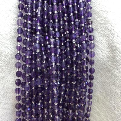 China 6Mm Natural Loose Beads Double Tip Trendy Amethyst Bracelet Wholesale for sale