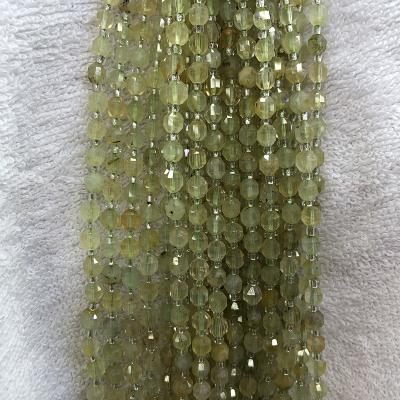 China Trendy Double Tip 6Mm Prehnite Beads Green Stone Bracelet for sale