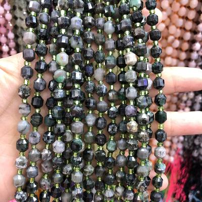 China 6Mm Double Tip Trendy Emerald Bead Gemstones Natural Loose for sale