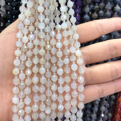 China Fashionable White Moonstone Double Tip 6Mm Beads Bracelet for sale