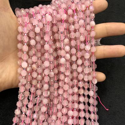 China Romantic Gifts For All Ages Factory Price Dual 6mm Pink Crystal Stone Bead Trick Healing Bracelet for sale