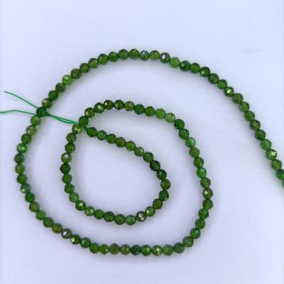 China Polished Beads Strand 3.5mm Opal Loose Spacer Beads Natural Green Diopside Stone Wholesale for sale