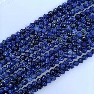 China Polished Beads Strand 8mm Natural Sodalite Stone Loose Beads Blue Wholesale for sale