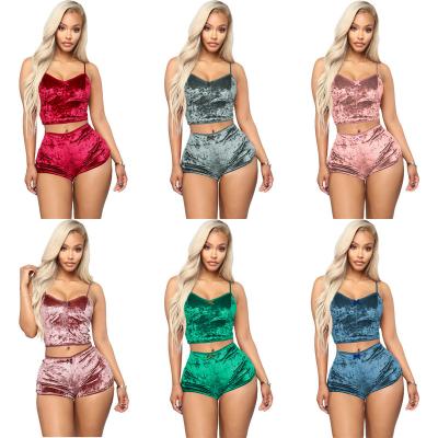 China Spandex/polyester fashion women mature sexy adult panties velor nightgowns lingerie onesie two piece set pajamas for sale