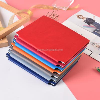 China Customized Leather Printing Customizable Soft Leather Hardcover Book PU A5 Hardcover Notebook With Marker Line for sale