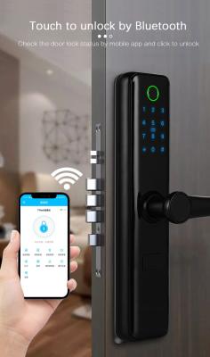 Chine Norme 6068 de serrure de porte de capteur d'empreinte digitale de Bluetooth de noir de FCC pour des appartements à vendre