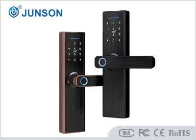 China Tuya APP IC Card Fingerprint Door Locks Aluminum Alloy Handle Red Copper for sale