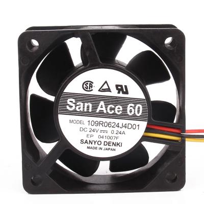 China Hotels 109R0624J4D01 DC24V 0.24A 60x60x25mm 6025 DC 6cm 0.24a 24v Japan genuine original three line Sanyo SANYO imported fan for sale