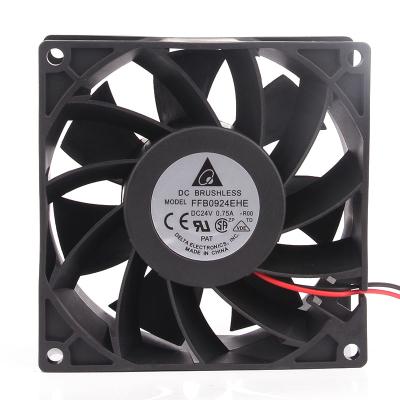 China Hotels FFB0924EHE Double Delta 18W 24V 0.75A 9038 92X92X38mm 9CM/cm Double Ball Inverter Ball Bearing Fan for sale