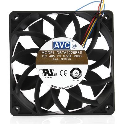 China Brand New Hotels ODM AVC DBTA1225B8S 12CM 12025 120x120x25mm 48V 0.50A PWM Switch Dual Ball Fan for sale