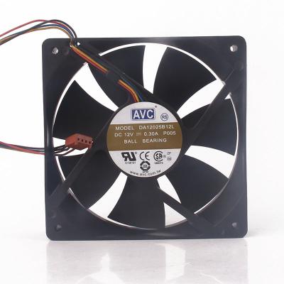 China Hotels AVC original 12cm 4 pin ball fan 12V PWM 12025 chassis 0.3A 120x120x25MM DA12025B12L 0.30A fan for sale