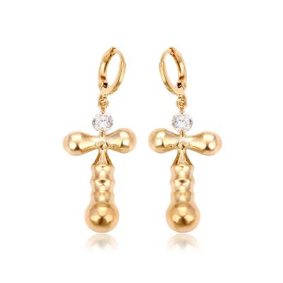 China Current Products Earring Jewelry Minimalist 18k Gold Fashion Plated Statement Drop Earrings for sale