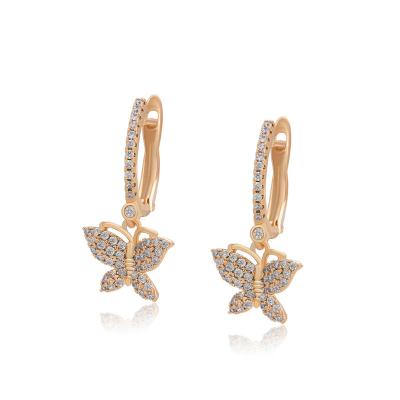 China TRENDY Jewelry 18K Gold Plated New Fashion Trendy Drop Butterfly Earring For Ladies, Earring Jewelry for sale