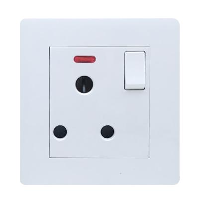 China Touch Screen Titanium Circular Smart Switch 15A 250V 15A Three Pin Socket With Switch And Neon for sale