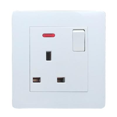 China Universal Electrical Convenient 13A 1 Strip RTS-Decorative Wall Switch Socket with Neon for UK for sale