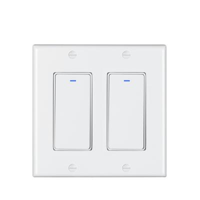 China DS-122-S 2Gang Tuya Smart Home Module Wireless Wifi Wall Switches Stage Remote Touch Time Digital Lamp Light Control Voice Control for sale