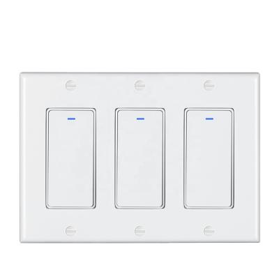 China DS-301-3 RTS 3Gang Tuya Smart Home Module Wireless Wifi Wall Switches Stage Remote Touch Time Digital Lamp Light Control Voice Control for sale