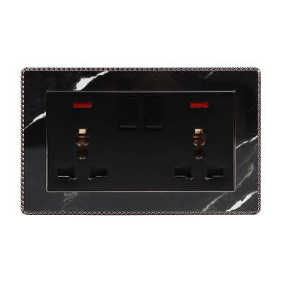 China Dual Mode Simplicity Best Quality Black Lamp Switch Socket With Neon for sale