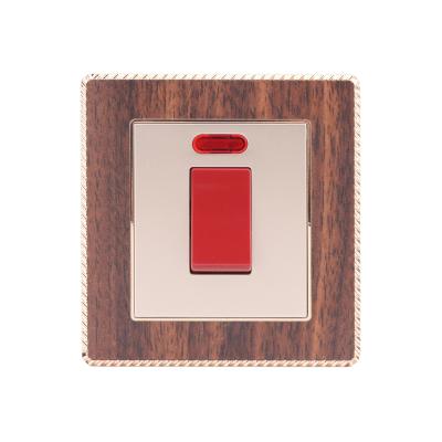 China PC + hot selling 45A copper switch with neon and 20A switch with neon! Good quality modern new design British electric wall light switch for sale