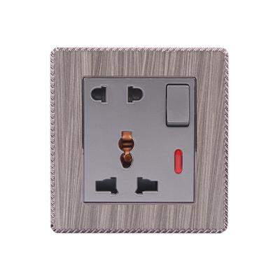 China Standard Three Pin With Neon Wall Switched Residential High Quality Electrical Outlet for sale