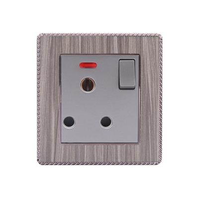 China China Manufacture Residential Wood Grain Wall Power Socket 15A Professional Switch Socket With Neon for sale