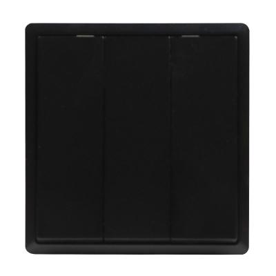 China Fashion Simplicity Black 3 Gang 2 Way Switch 10A Wall Switch With Full Coverage for sale