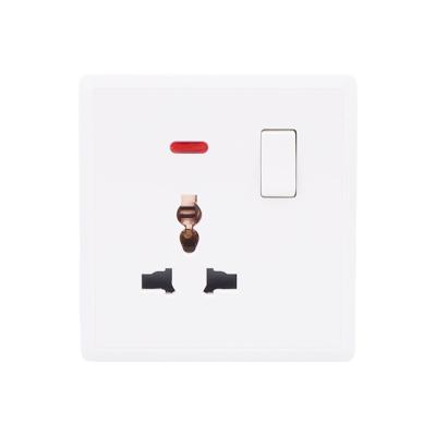 China Fashion Simplicity High Quality Universal White Panel 10A Socket Switch With Neon for sale