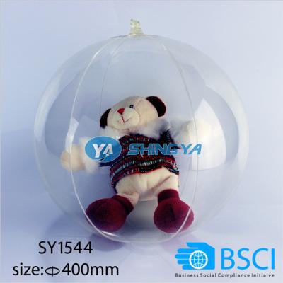 China Wholesale Inflatable Toy New Design PVC Inflatable Beach Ball With Plush Toy Inside For Kids for sale