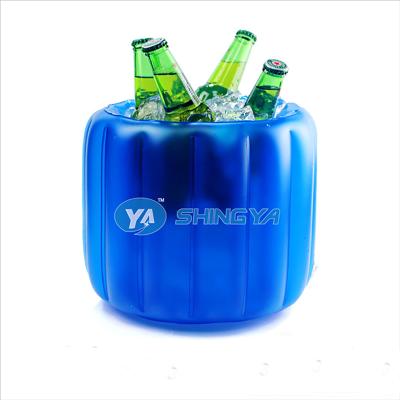 China PVC Sustainable Inflatable Floating Wine Ice Bucket Logo Printed for sale