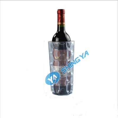 China Waterproof Cheap Reusable Transparent Wine Ice Gel Pack Bottle Cooler Price Bag for sale