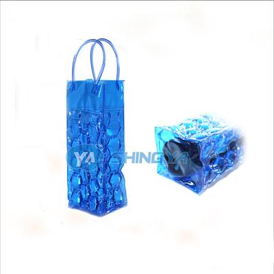 China New Design Portable Waterproof PVC Gel Ice Beer Pack Wine Bottle Cooler Bag for sale