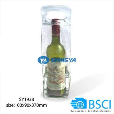 China Waterproof Popular Plastic Champagne Cooler Bag Clear PVC Wine Packaging Cooler Bag for sale