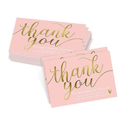 China Catalog Factory Wholesale Pink Thank You Crazy Backing My Business Card Printing Paper Embossing Card for sale